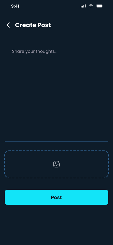 Create post: share your thoughts and add an image