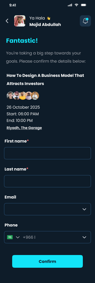 Get your ticket: confirm your details
