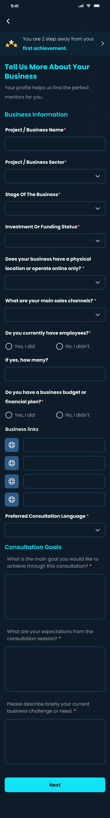 Business information and consultation goals