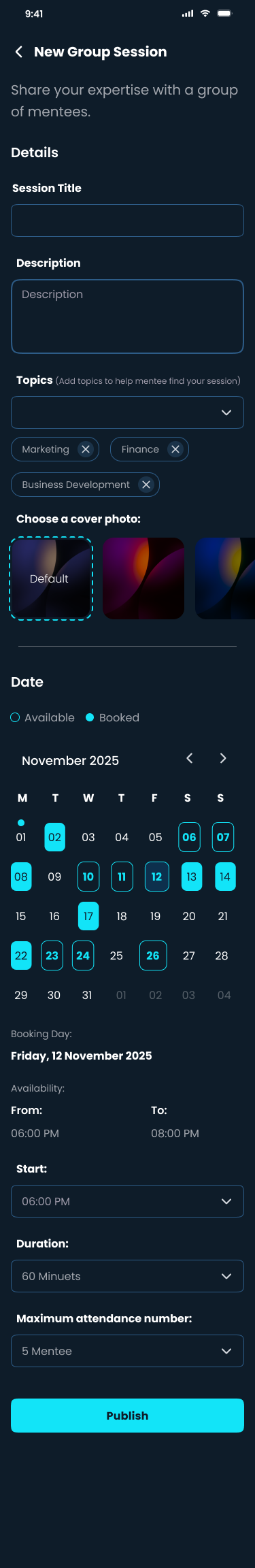 Create a new group session