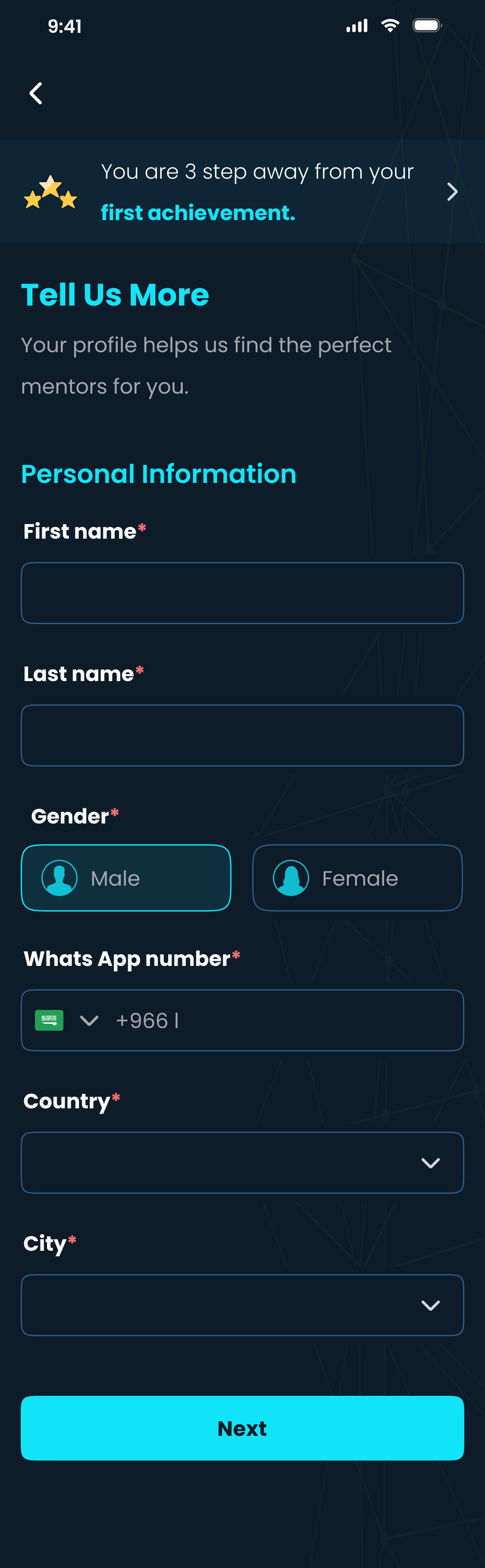 Tell us more: personal information